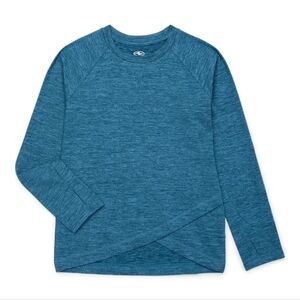 NWT Athletic Works Girls ButterCore Long Sleeve Tee Shirt Teal Rain Small (6-6X)
